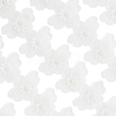 3 Yards Embroidery Flower Polyester Lace Trim OCOR-GF0002-53-1