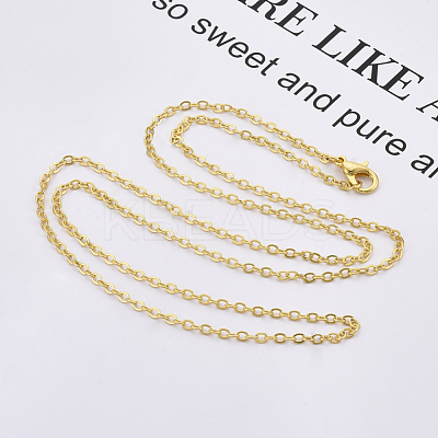 Brass Cable Chains Necklace Making MAK-N029-01G-1