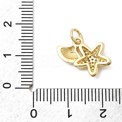 Brass Pave Clear Cubic Zirconia Pendants LS-KK-G554-09A-G-1