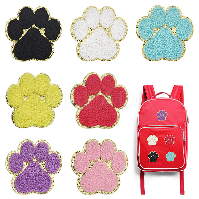 28Pcs 7 Colors Towel Embroidery Style Cloth Self-Adhesive/Sew on Patches DIY-CA0004-87-1