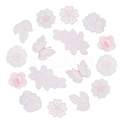 16Pcs 8 Style Polyester Lace Computerized Embroidery Ornament Accessories DIY-AR0002-37-1