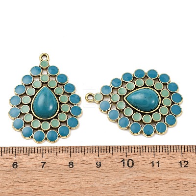 Tibetan Style Alloy with Acrylic Pendants PALLOY-F319-05C-AG-1