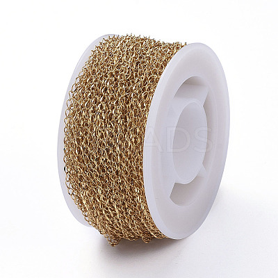 Ion Plating(IP) Handmade 304 Stainless Steel Chains STAS-G038-18G-1