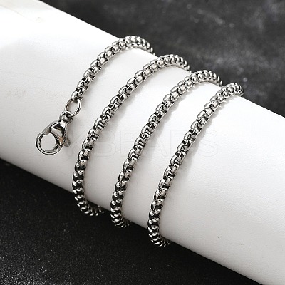 Non-Tarnish 304 Stainless Steel Box Chain Necklaces NJEW-F227-09P-06-1