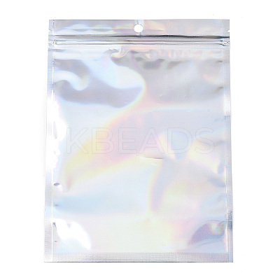 Rectangle Zip Top Plastic Glitter Holographic Bags OPP-YWC0001-15X22-1