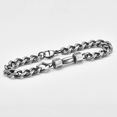 304 Stainless Steel Cuban Link Chain Bracelets for Men FS-WGF5D74-05-1