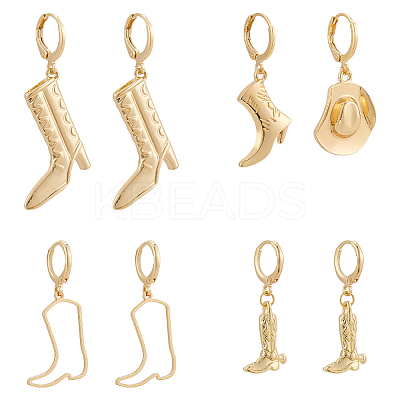 Cowboy Themed Alloy Hoop Earrings for Women EJEW-UN0002-52-1