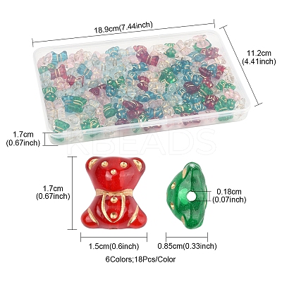 110Pcs 6 Colors Transparent Acrylic Beads MACR-FS0002-06-1