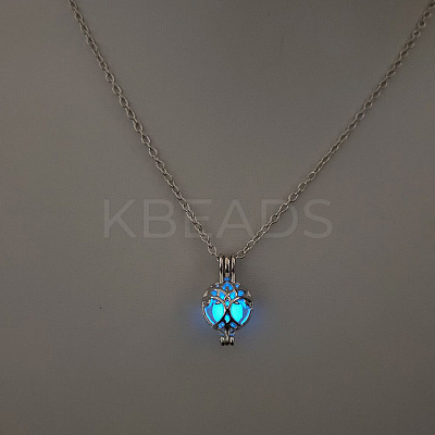 Alloy with Luminous Resin Bead Inside Pendant Necklaces for Women Men FS-WG4D5C2-29-1