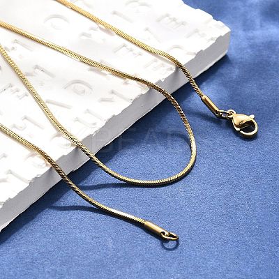 304 Stainless Steel Snake Chain Necklace Making STAS-P045-18G-1