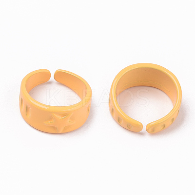 Spray Painted Alloy Cuff Rings RJEW-T011-30F-RS-1