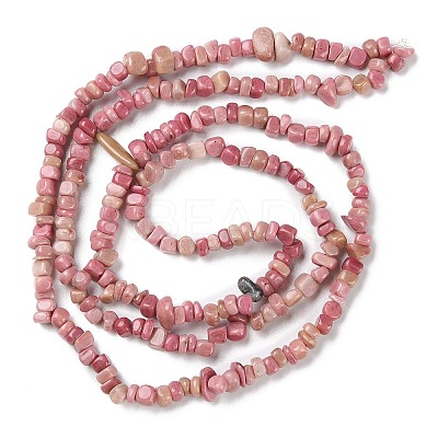 Natural Rhodonite Chip Beads Strands G-G905-01-1
