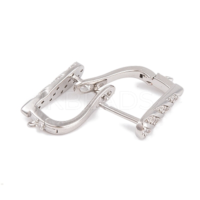 Rack Plating Brass Cubic Zirconia Hoop Earring Findings KK-S374-04P-02-1