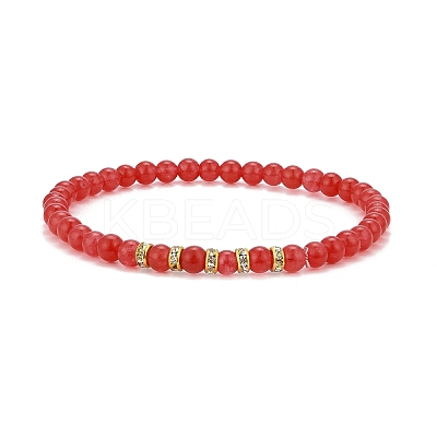 Round Natural Malaysia Jade(Dyed) Bead Stretch Bracelets BJEW-JB09127-1