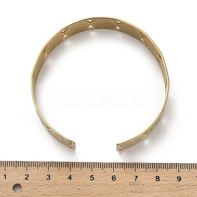 Religion Theme 304 Stainless Steel Cuff Bangles for Women BJEW-Q011-01G-1