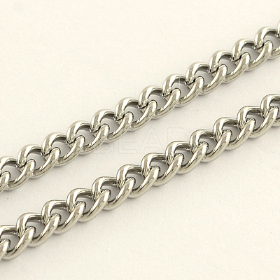 Tarnish Resistant 304 Stainless Steel Curb Chains CHS-R008-08-1