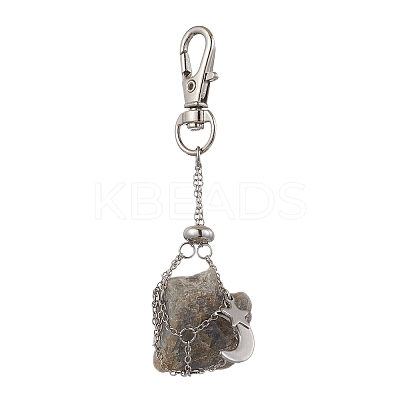 Moon Alloy Swivel Lobster Claw Clasps & Brass Cable Chains AJEW-JB01337-01-1