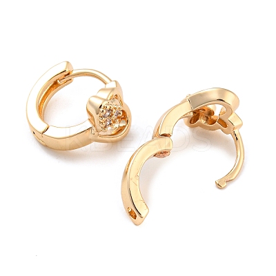 Rack Plating Brass with Cubic Zirconia Hoop Earrings for Women EJEW-G363-02KCG-1
