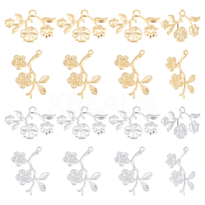 40Pcs 4 Styles 304 Stainless Steel Pendants STAS-UN0033-81-1
