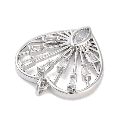 Rack Plating Brass Clear Cubic Zirconia Pendants KK-M293-15P-1