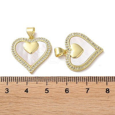 Valentine"s Day Brass Micro Pave Clear Cubic Zirconia Pendants KK-B083-41H-G-1