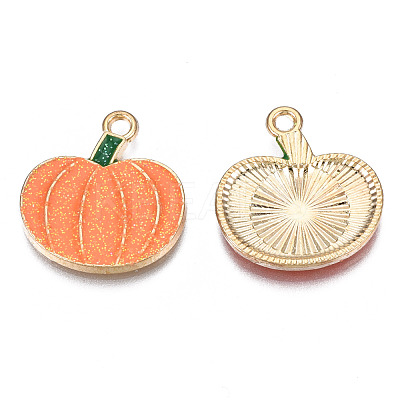 Autumn Theme Rack Plating Alloy Enamel Pendants PALLOY-N164-007-1