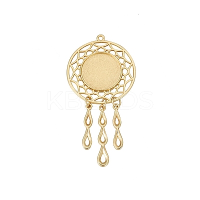 Hollow Alloy Pendants Cabochons Settings PALLOY-TAC0127-03G-1