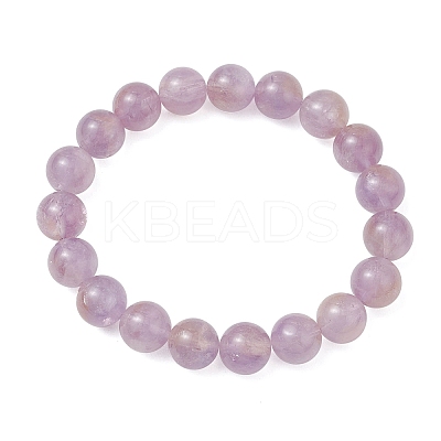 Natural Amethyst Round Beads Stretch Bracelets for Women BJEW-JB12127-02-1