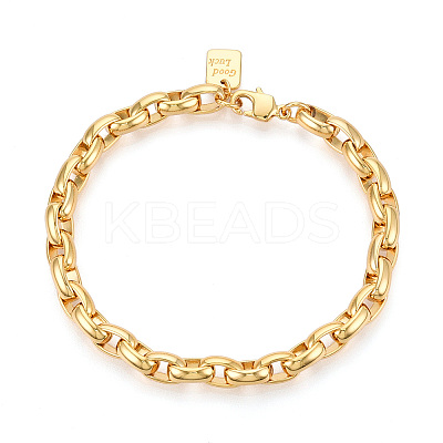 Brass Chain Bracelets BJEW-N032-05G-1