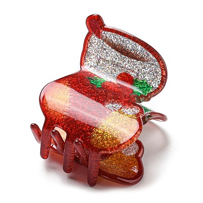 Christmas Theme Glitter Acrylic Claw Hair Clips PHAR-R179-06-1