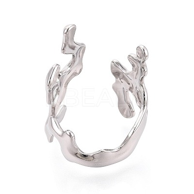 304 Stainless Steel Cuff Open Rings for Women RJEW-N052-21P-1