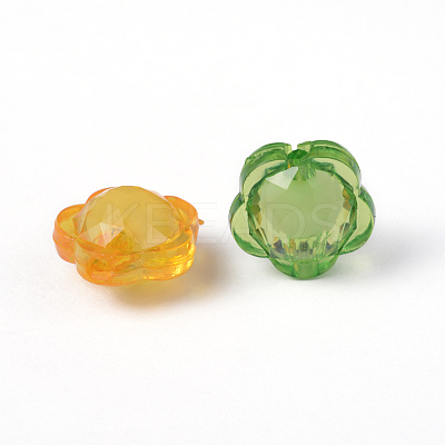 Mixed Color Transparent Faceted Flower Acrylic Beads X-TACR-S104-M-1