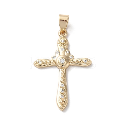 Brass Micro Pave Clear Cubic Zirconia Pendants KK-A212-09A-G-1