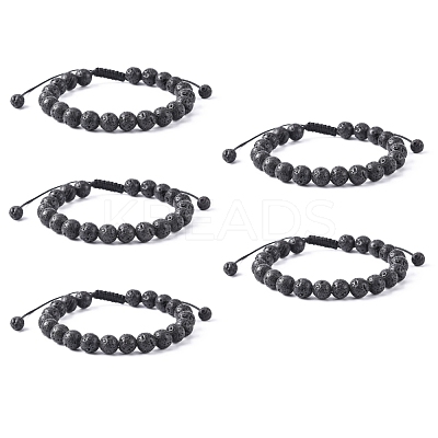 Adjustable Nylon Cord Braided Bead Bracelets BJEW-F308-55G-1