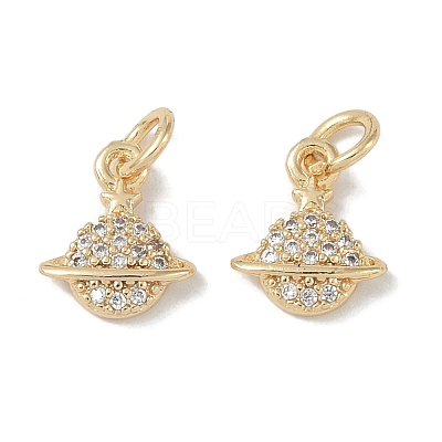 Brass Micro Pave Clear Cubic Zirconia Pendants KK-S367-16A-1
