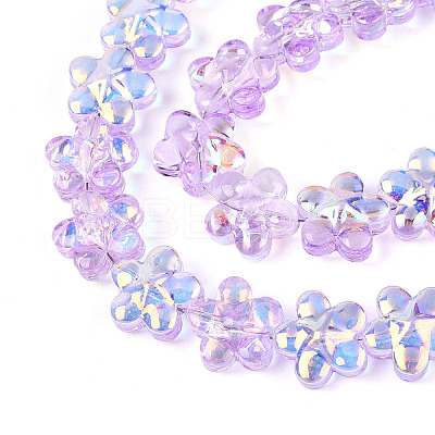 Transparency Electroplate Glass Beads Strands GLAA-T023-38A-05-1