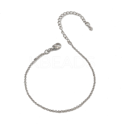 Brass Rolo Chain Bracelets for Women BJEW-G735-05P-1