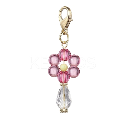 Flower Acrylic Pendant Decorations HJEW-JM01879-1