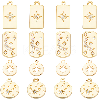 16Pcs 4 Styles Alloy Pendants FIND-SC0021-43-1