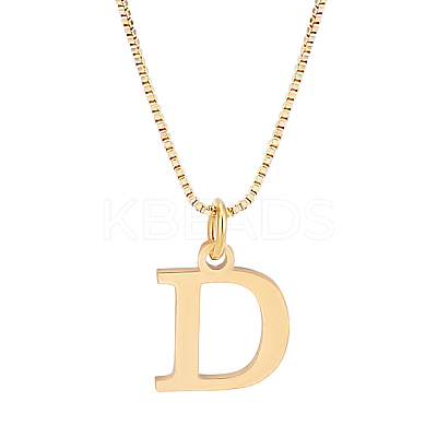 1pc 304 Stainless Steel Letter Pendant Necklaces NJEW-LP0001-38D-G-1