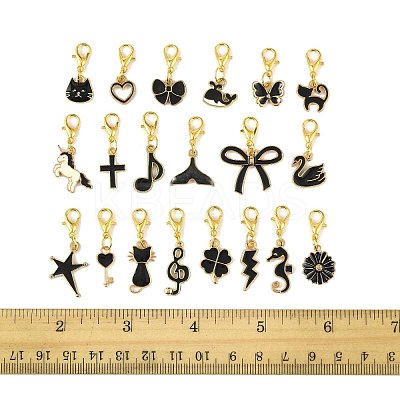 20Pcs 20 Styles Alloy Enamel Pendant Decorations HJEW-FS00045-1
