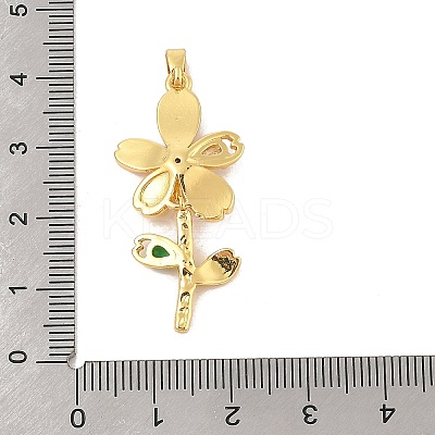 Brass Micro Pave Cubic Zirconia Pendants X-KK-R100-03G-1