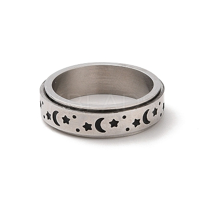 Non-Tarnish Rotatable 304 Stainless Steel Finger Ring RJEW-C071-07P-1