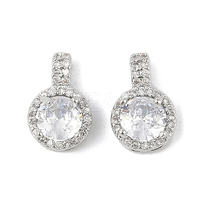 Brass Micro Pave Cubic Zirconia Pendants KK-R219-25P-1