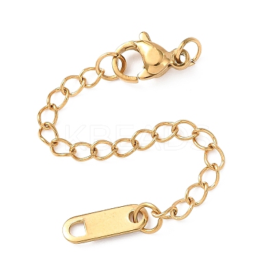 304 Stainless Steel Chain Extender with Oval Charms STAS-G383-09G-1