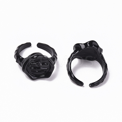 Spray Painted Alloy Cuff Rings RJEW-T011-15-RS-1