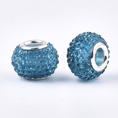 Resin Rhinestone European Beads RPDL-T002-03-1