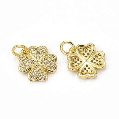 Brass Micro Pave Cubic Zirconia Charms KK-E068-VB113-1