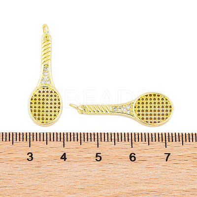 Rack Plating Brass Micro Pave Cubic Zirconia Pendants KK-P269-06G-1