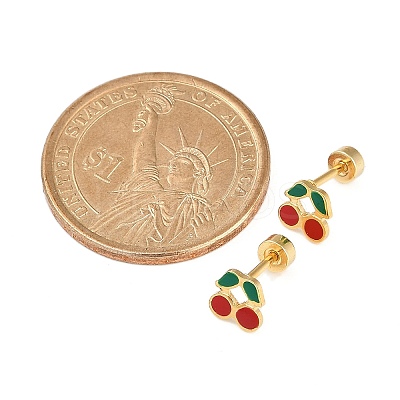 Cherry Ear Fake Plugs EJEW-H105-37G-1
